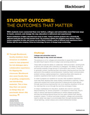 Student Outcomes: The Outcomes that Matter